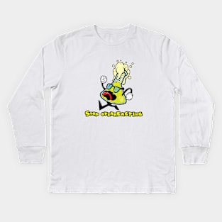 Stop Overreacting Erlenmeyer Flask Science Nerd Kids Long Sleeve T-Shirt